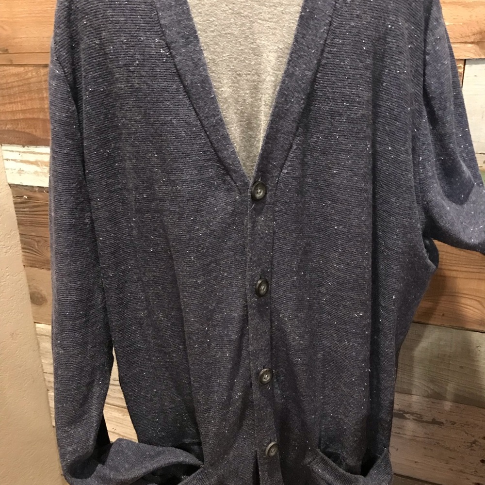 Men’s Navy casual cardigan - Picture 5 of 6